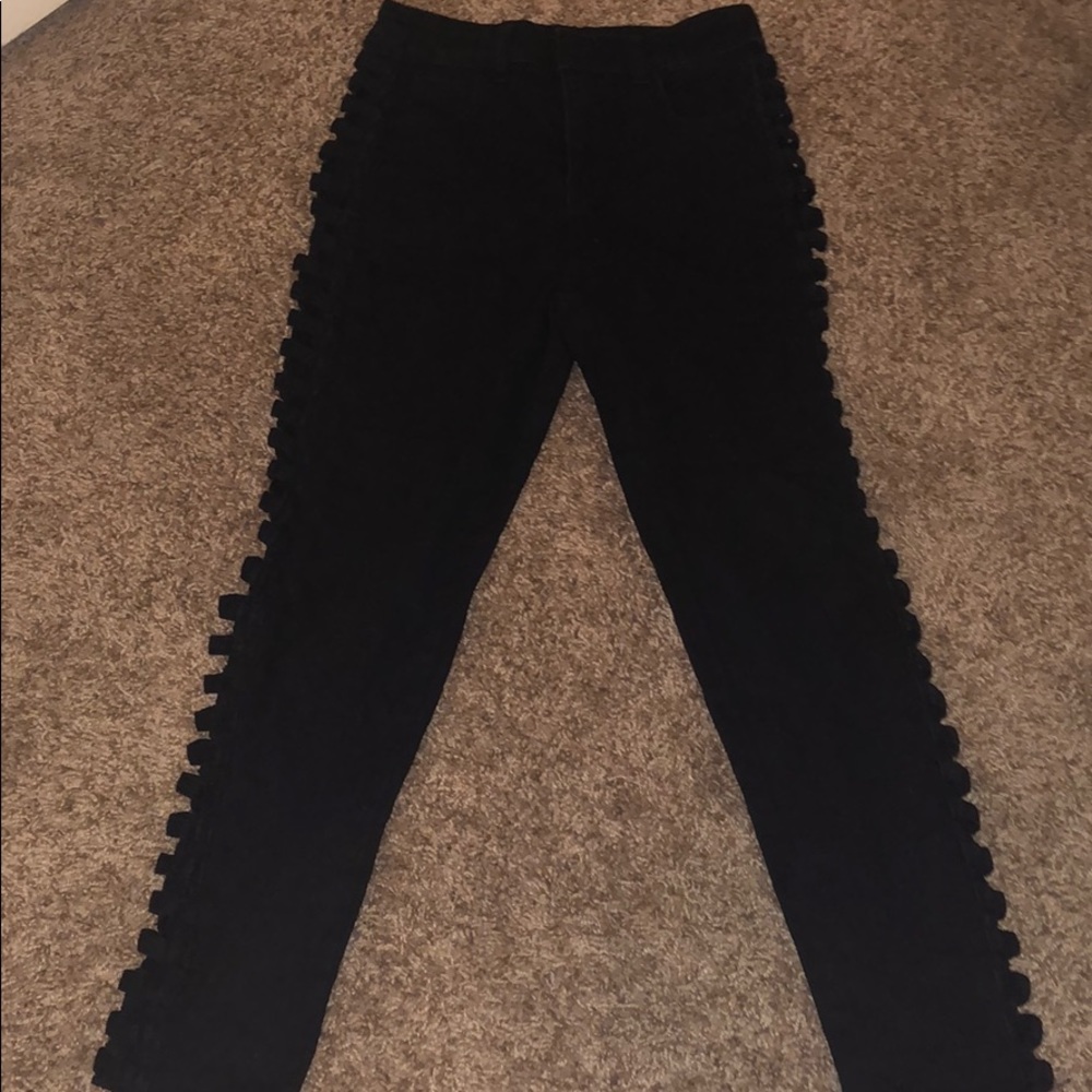 Black Split Side Jeans